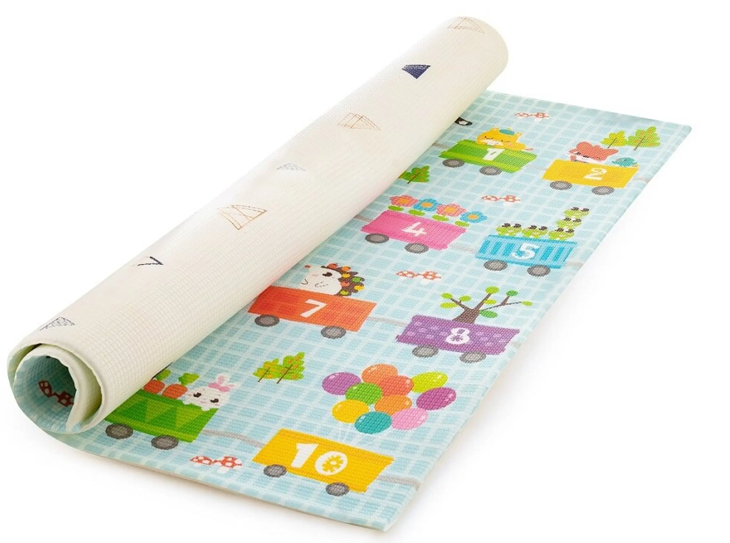 Игровой коврик Petite&Mars Joy Max Train 180x150 (Blue/Beige) - 4