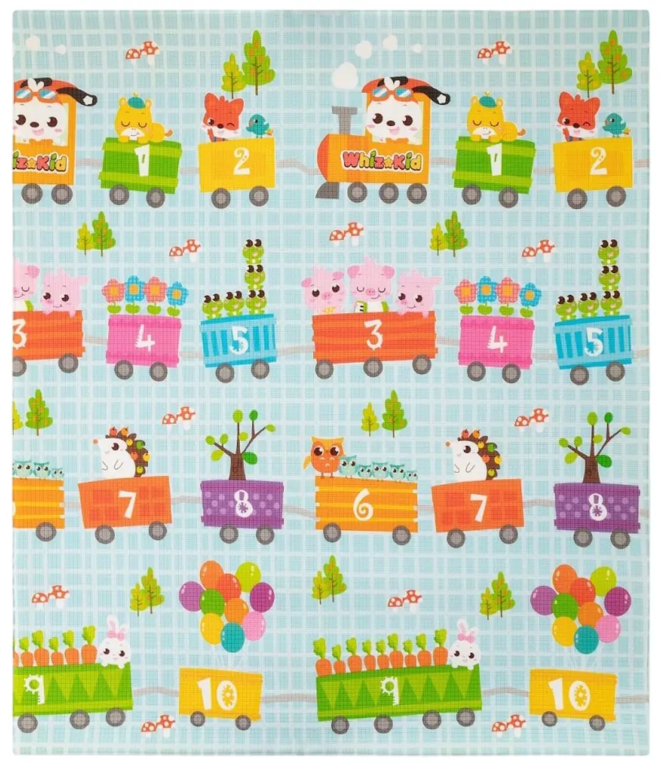 Игровой коврик Petite&Mars Joy Max Train 180x150 (Blue/Beige)