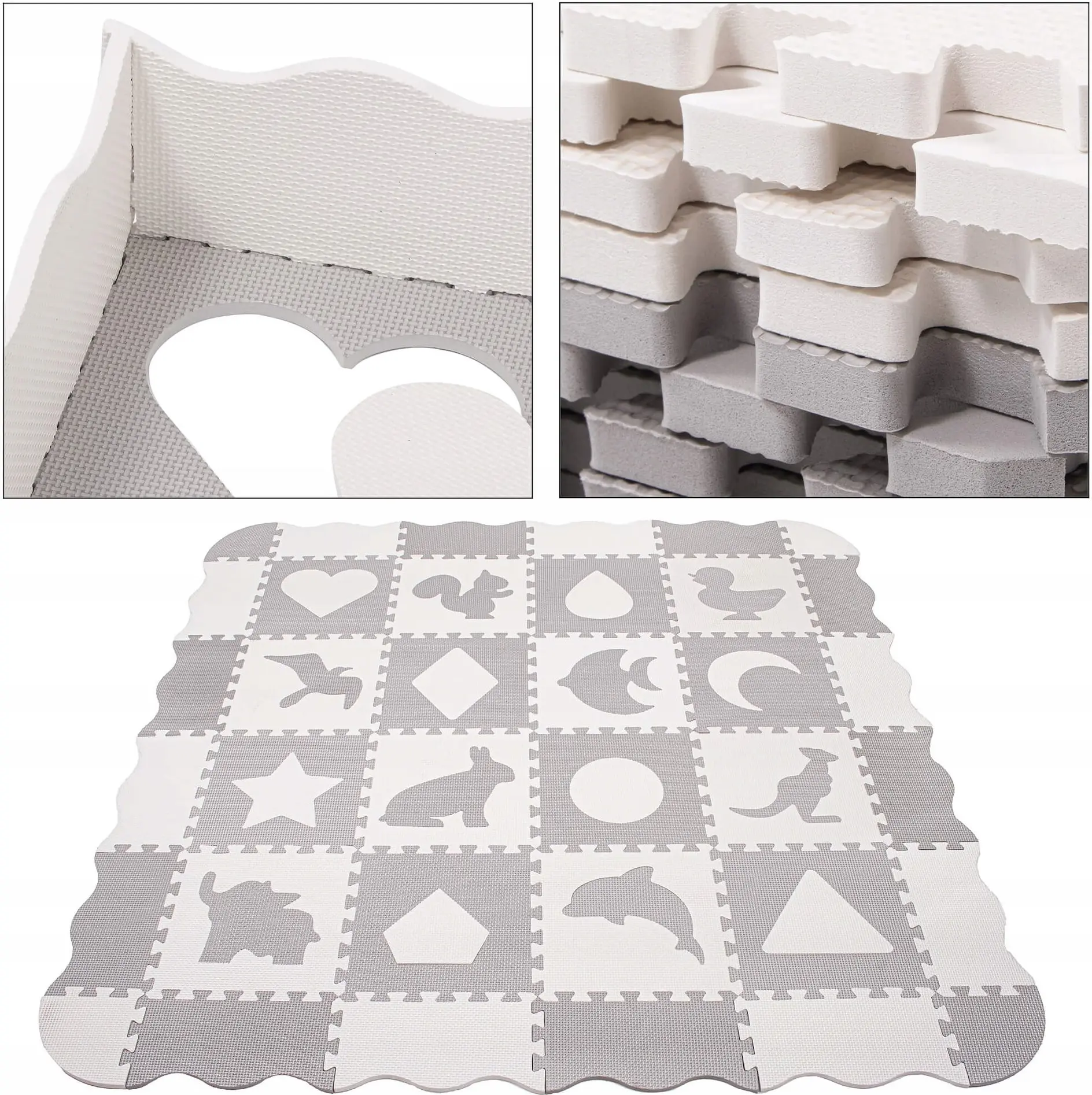 Пазл-коврик Springos Mufi FM0031 (Grey/White) - 2