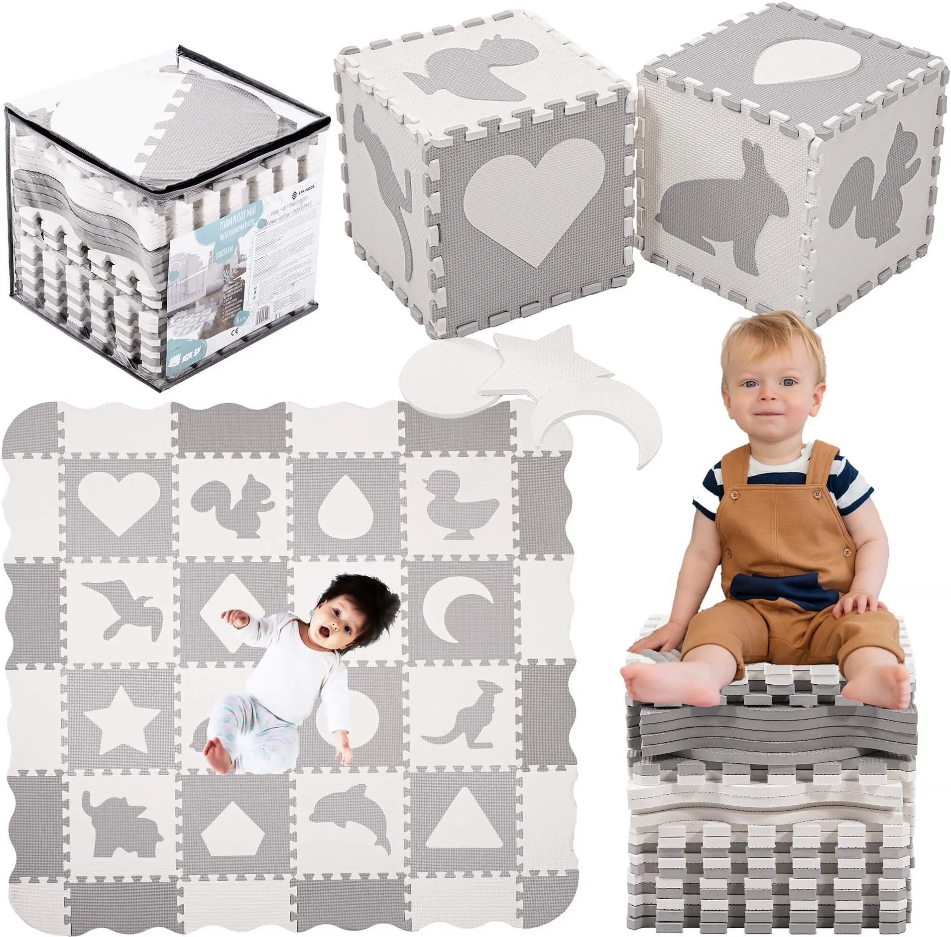 Пазл-коврик Springos Mufi FM0031 (Grey/White) - 4