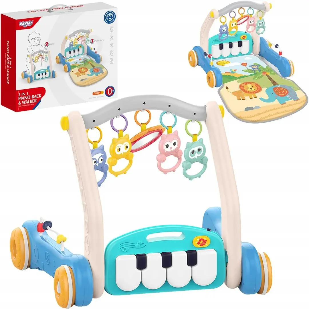 Игровой коврик - ходунок Woopie Piano Rack & Wolker (Blue) - 3