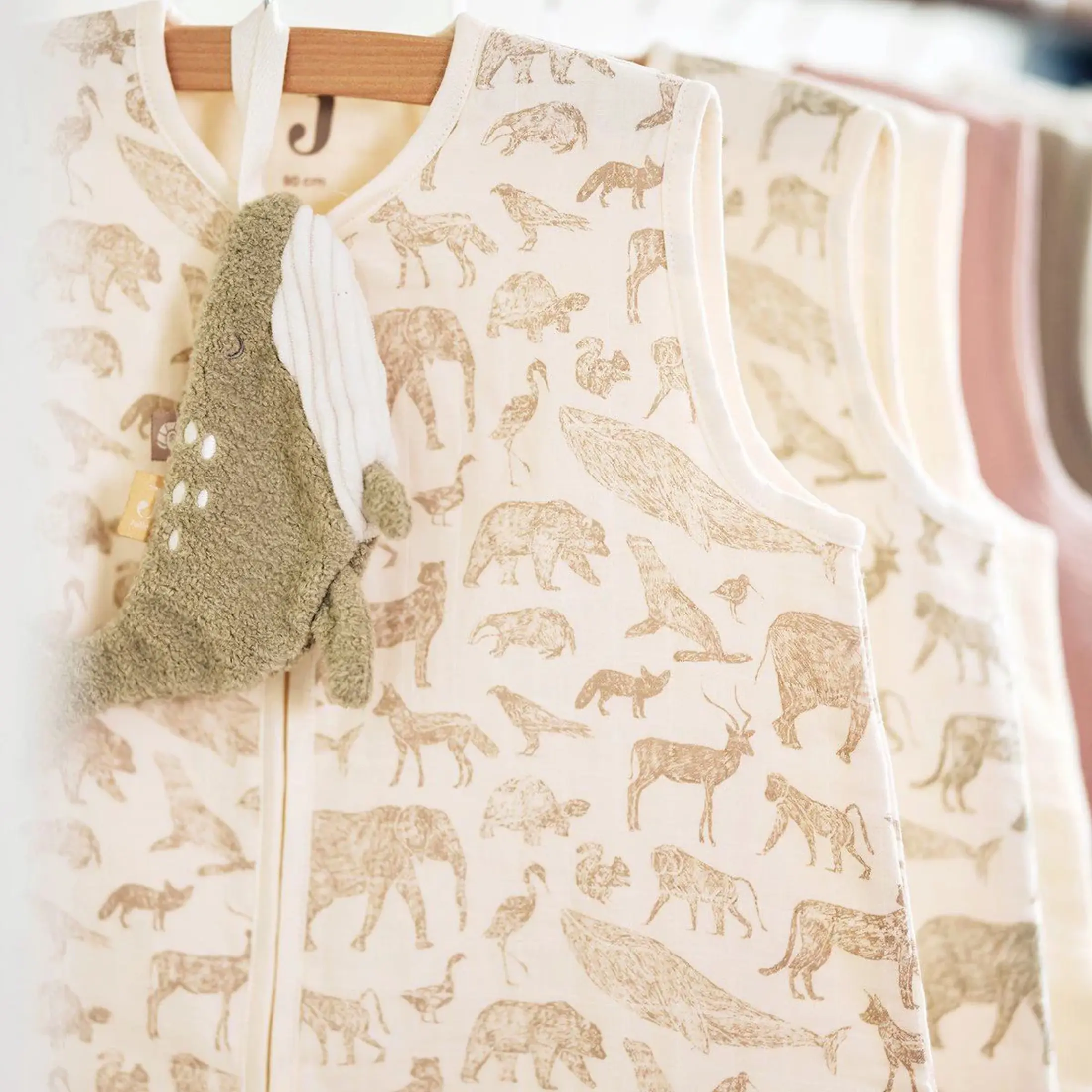 Спальный мешок Jollein Muslin 70cm (Animals Nougat) - 3