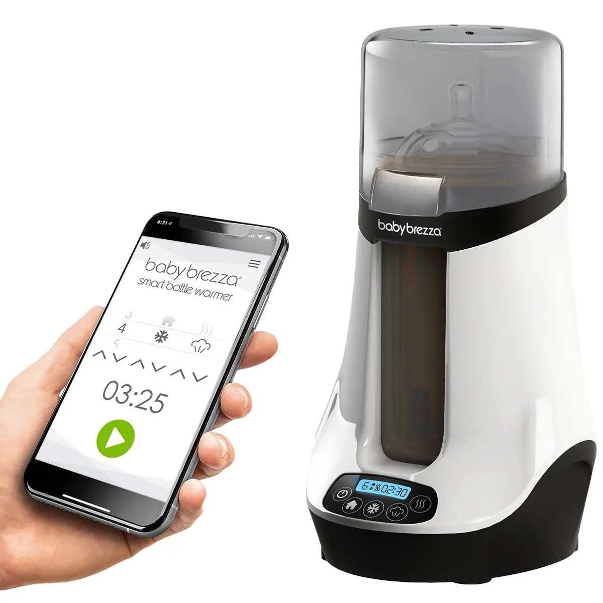 Incalzitor pentru biberoane Baby Brezza Safe + Smart (White/Black) - 4