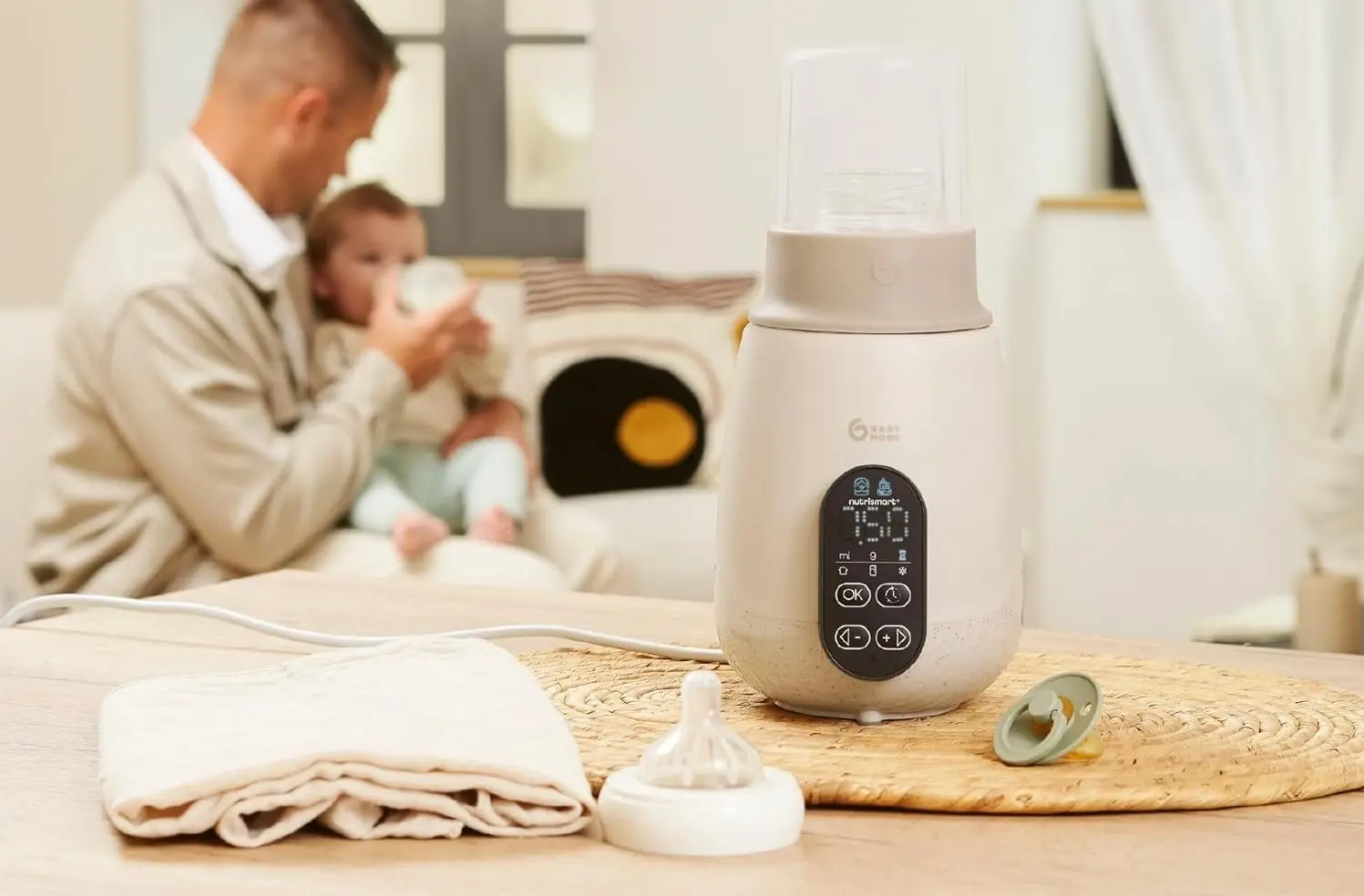 Incalzitor pentru biberoane 5in1 Babymoov NutriSmart+ (Mineral Beige) - 7