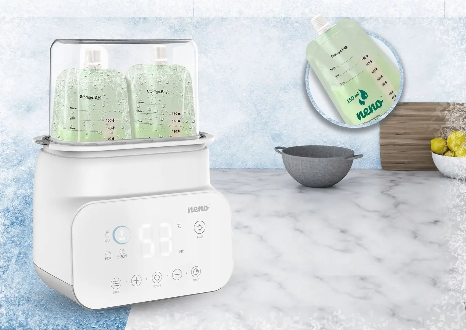 Sterilizator si incalzitor pentru biberoane 5in1 Neno Vita (White) - 3