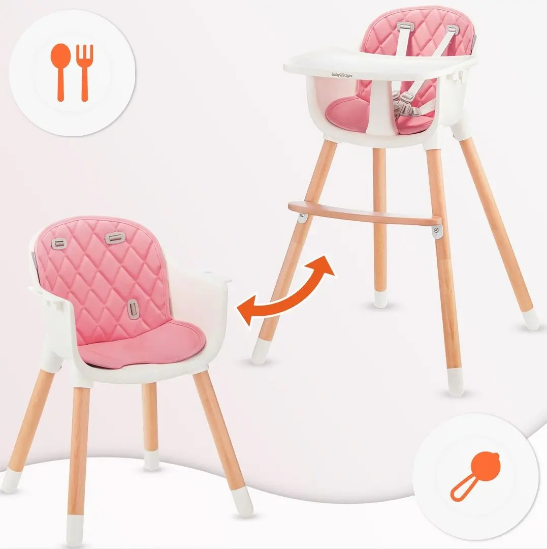 Стул для кормления 2в1 Baby Tiger Tini (Pink) - 7