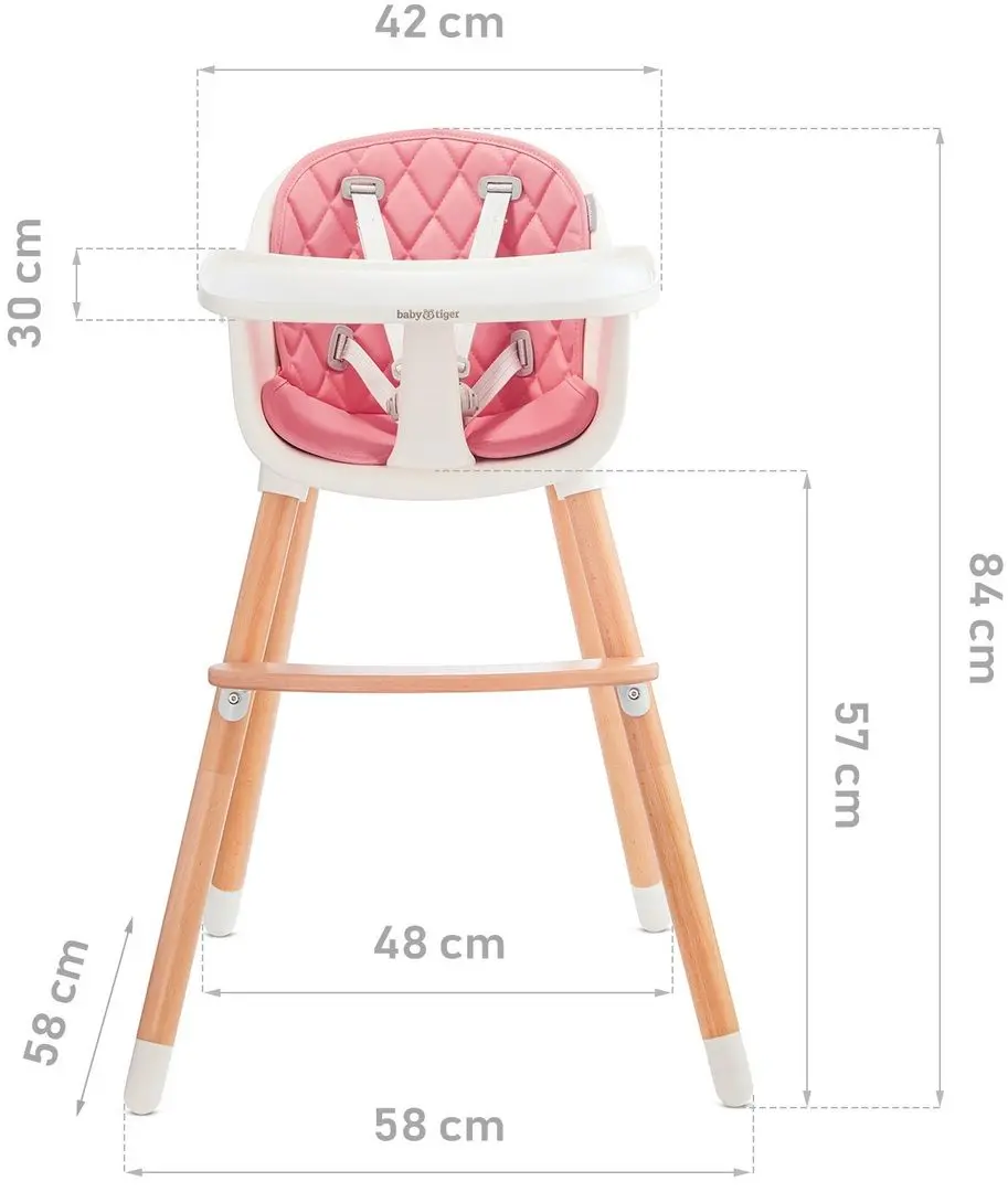 Стул для кормления 2в1 Baby Tiger Tini (Pink) - 9