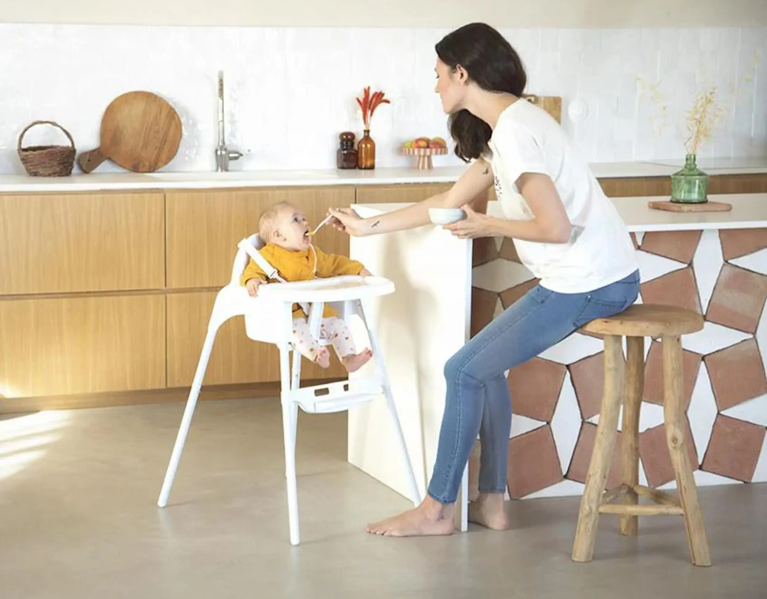 Scaun pentru hranire Babycare Capucine (White) - 6