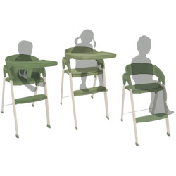 Scaun pentru hranire 3in1 BabyGo Levels (Khaki) Thumb