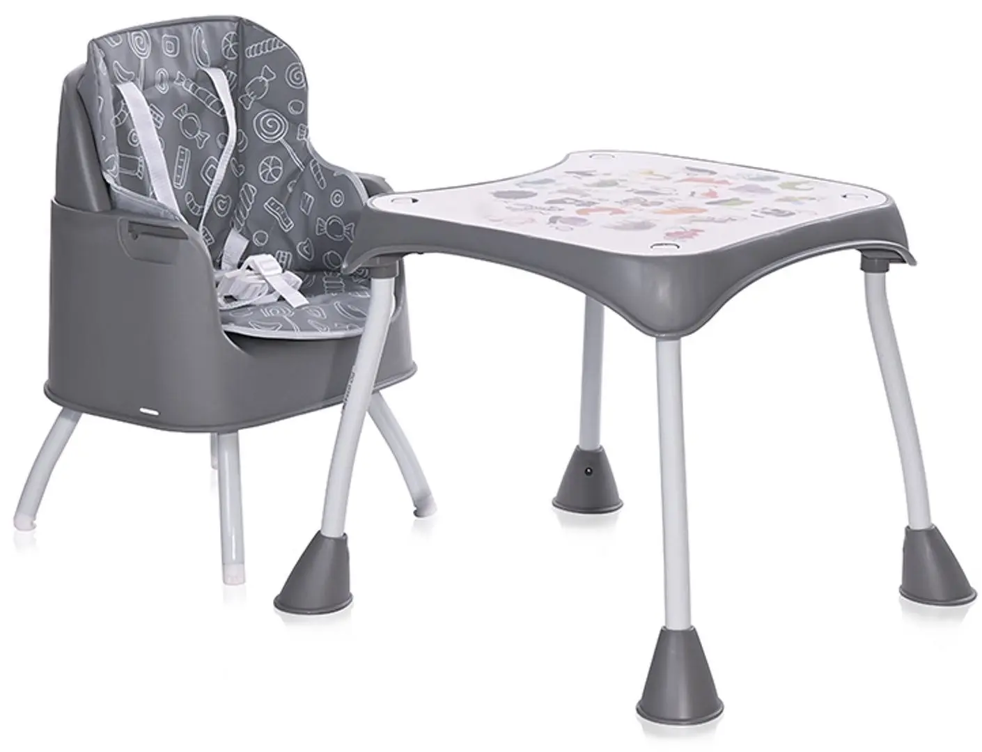 Стульчик для кормления Bertoni (Lorelli) Trick 3in1 (Grey Candy) - 4