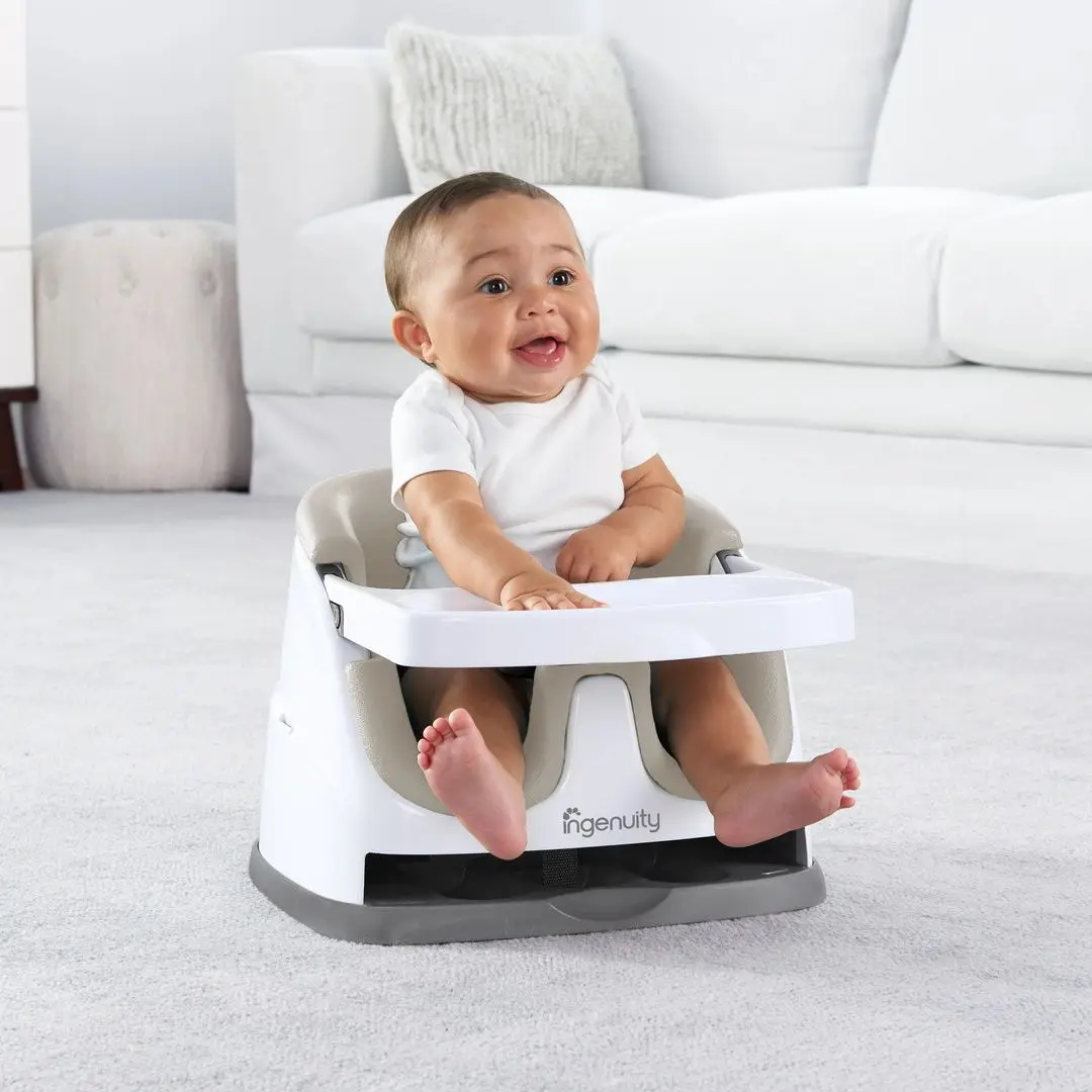 Scaun booster pentru hranire 2in1 Bright Starts Ingenuity Baby Base 10678 (Beige/White) - 3