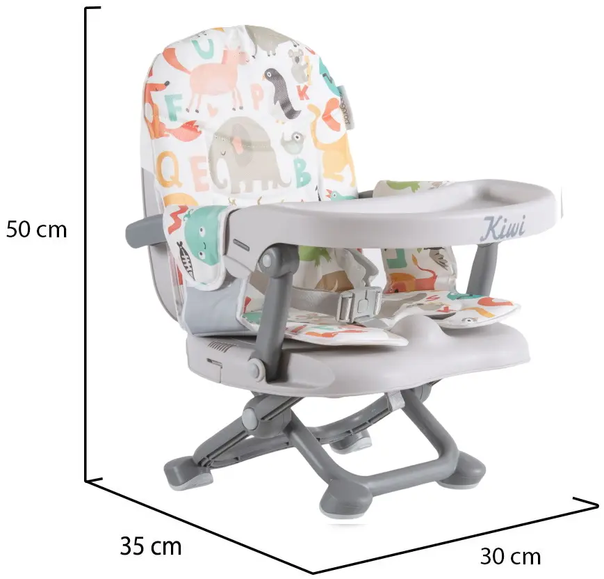 Стульчик для кормления Cangaroo Kiwi-ABC (Grey/White)
