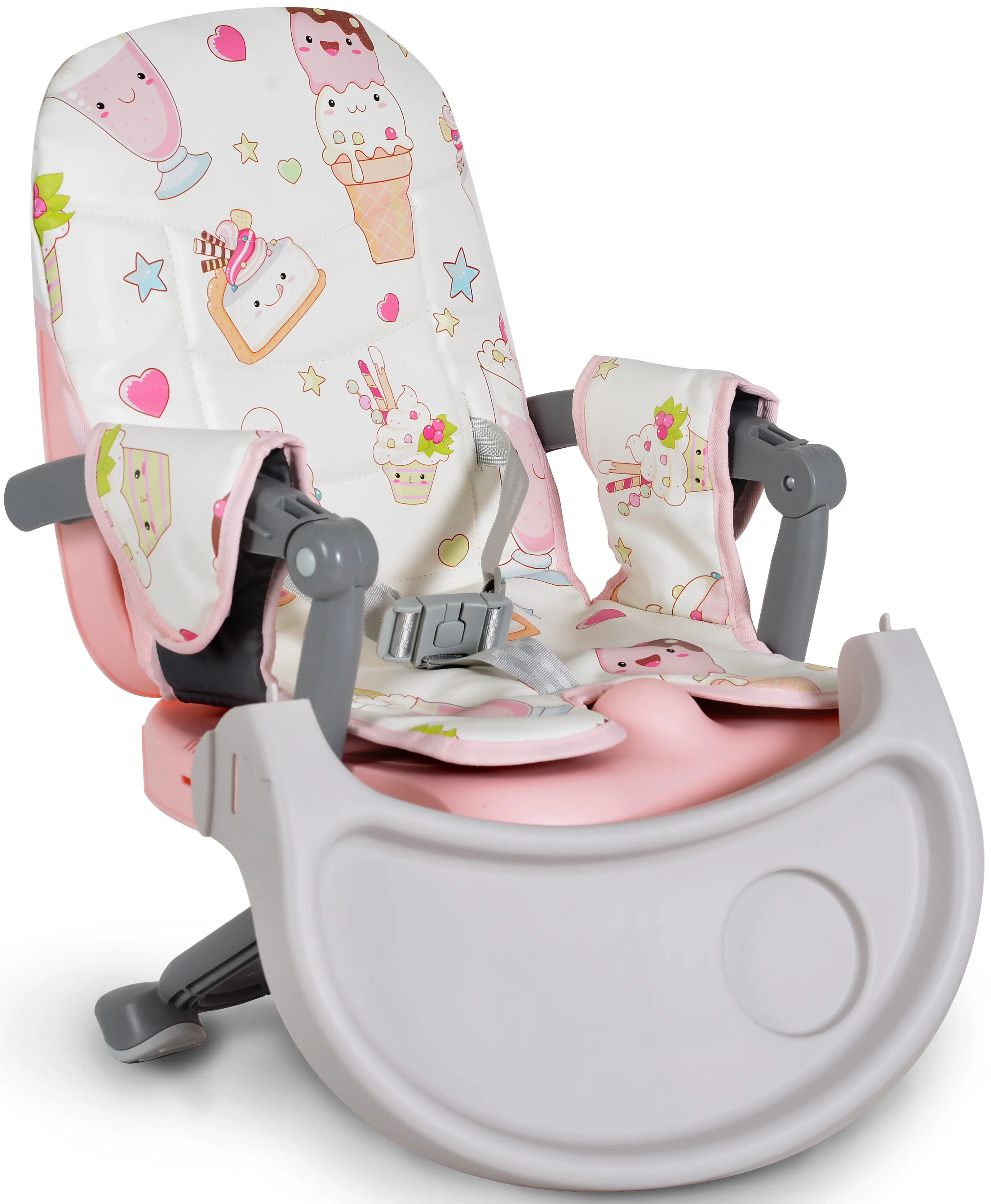 Scaun pentru hranire Cangaroo Kiwi-Cupcakes (Grey/Pink)