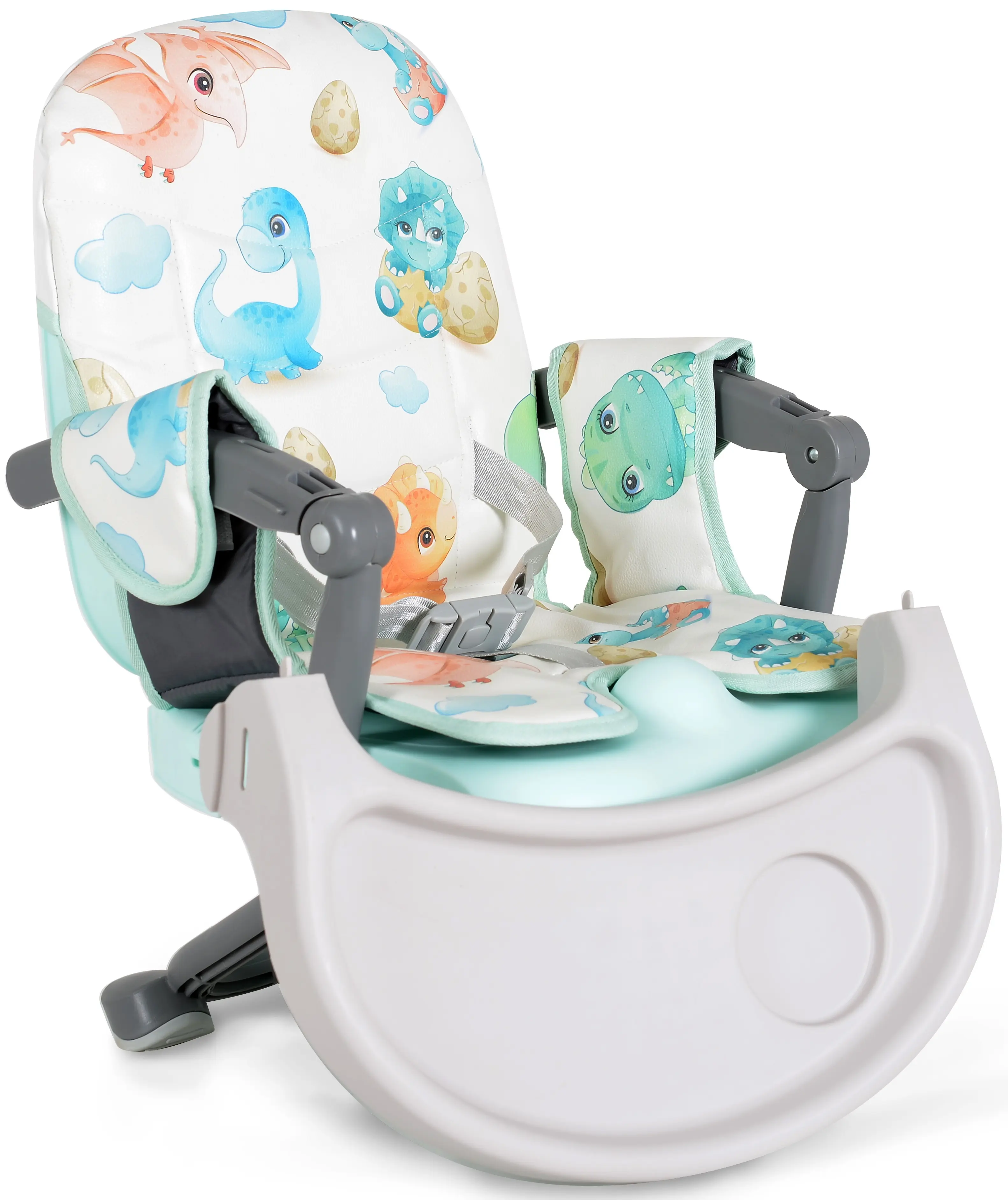 Scaun pentru hranire Cangaroo Kiwi-Dinos (Grey/Mint)