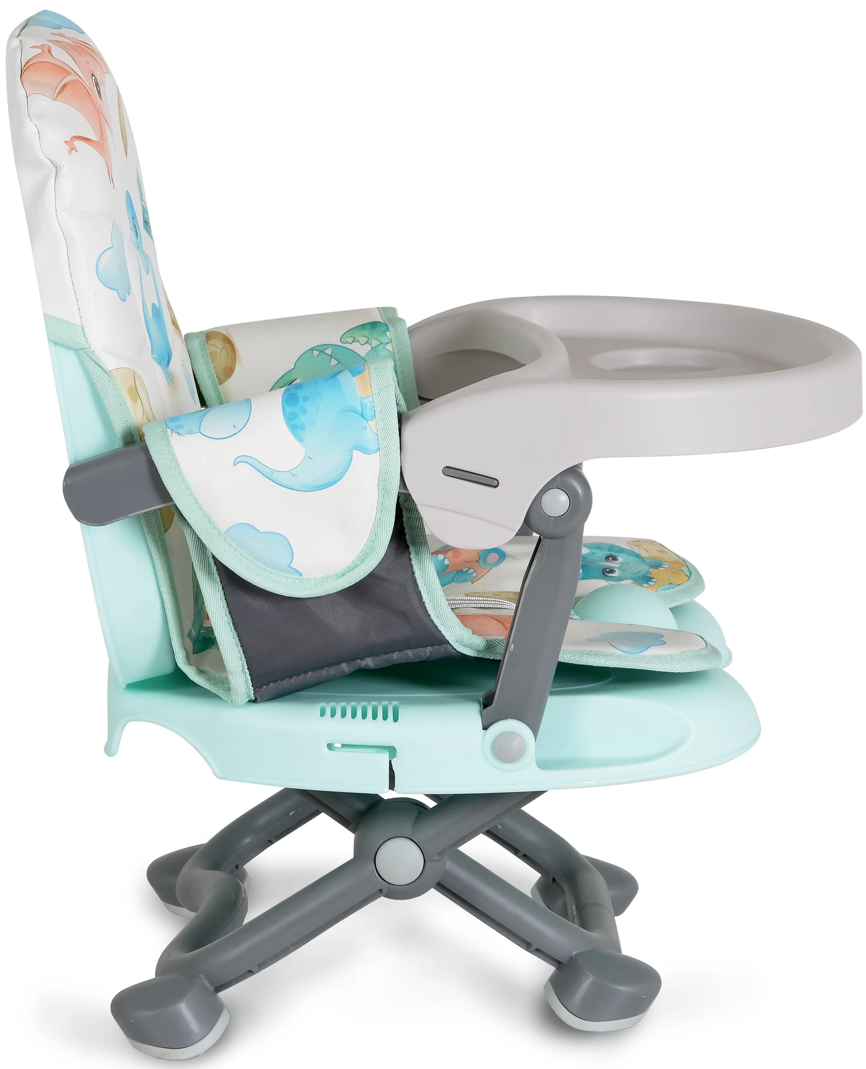 Scaun pentru hranire Cangaroo Kiwi-Dinos (Grey/Mint)