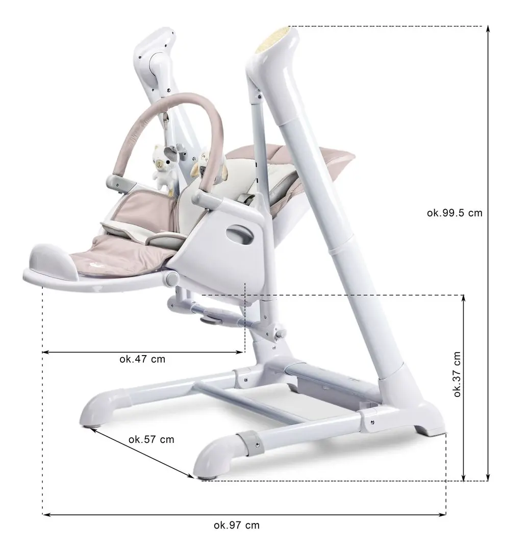 Стульчик для кормления 2в1 Caretero Indigo (Beige) - 16