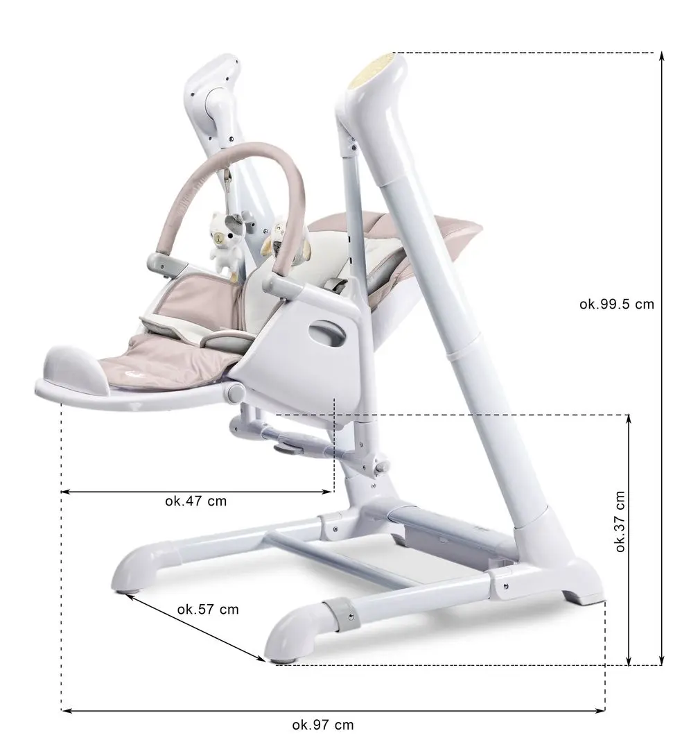 Стульчик для кормления 2в1 Caretero Indigo (Powder Pink) - 15