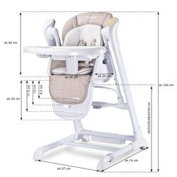 Стульчик для кормления 2в1 Caretero Indigo (Powder Pink) Thumb