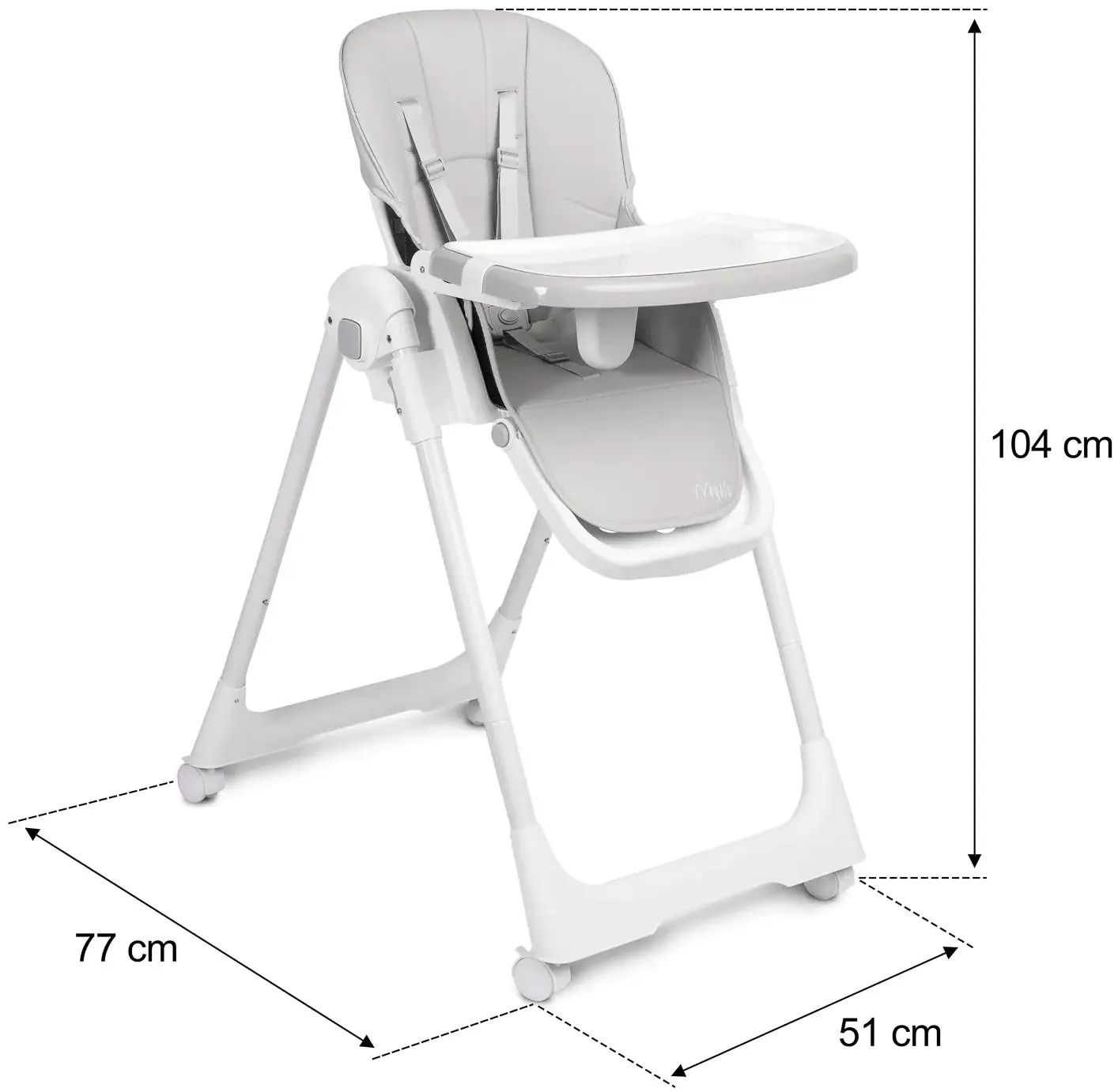 Scaun pentru hranire Caretero Megalo (Light Grey)