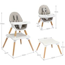 Scaun pentru hranire Costway BB0484GR (Gray/Natural) Thumb