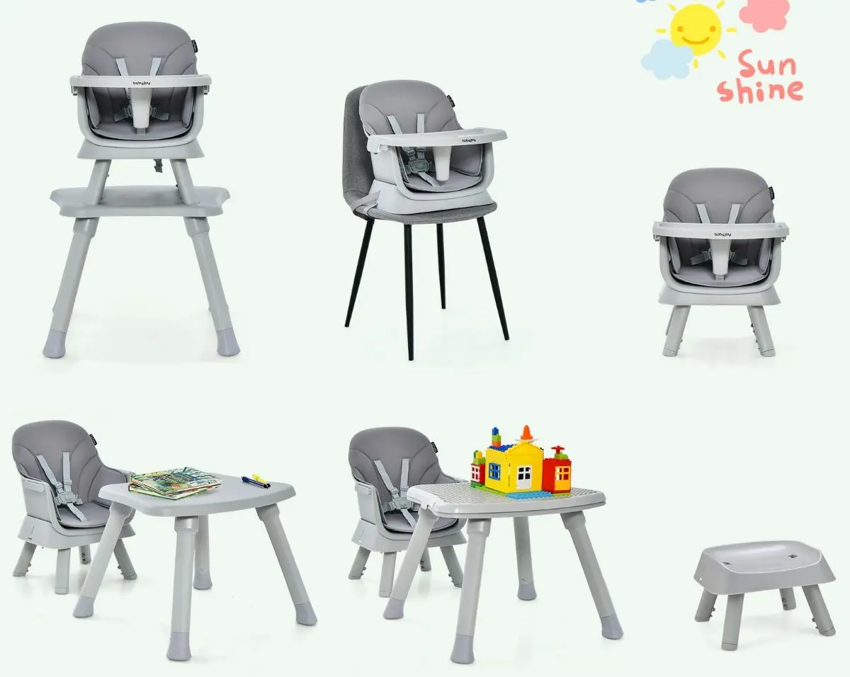 Scaun pentru hranire 6in1 Costway AD10027GR (Grey)