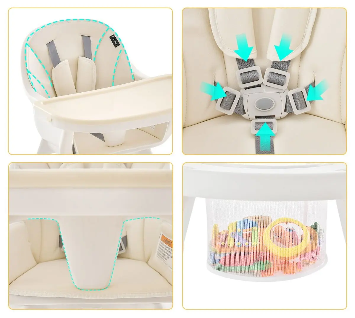 Scaun pentru hranire 6in1 Costway BB5693YW (Beige)