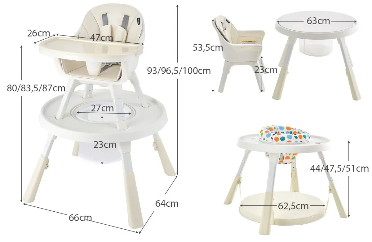 Scaun pentru hranire 6in1 Costway BB5693YW (Beige)