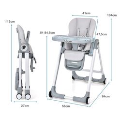 Scaun pentru hranire Costway AD10009GR (Grey) Thumb