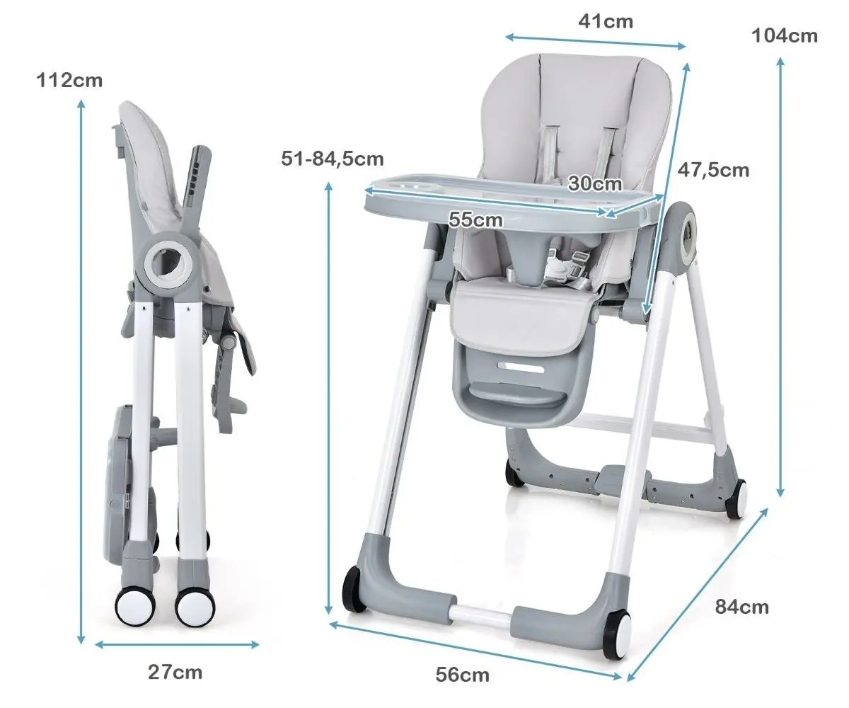 Scaun pentru hranire Costway AD10009GR (Grey)