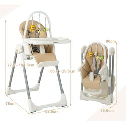 Стульчик для кормления Costway AD10018YE (Yellow) Thumb
