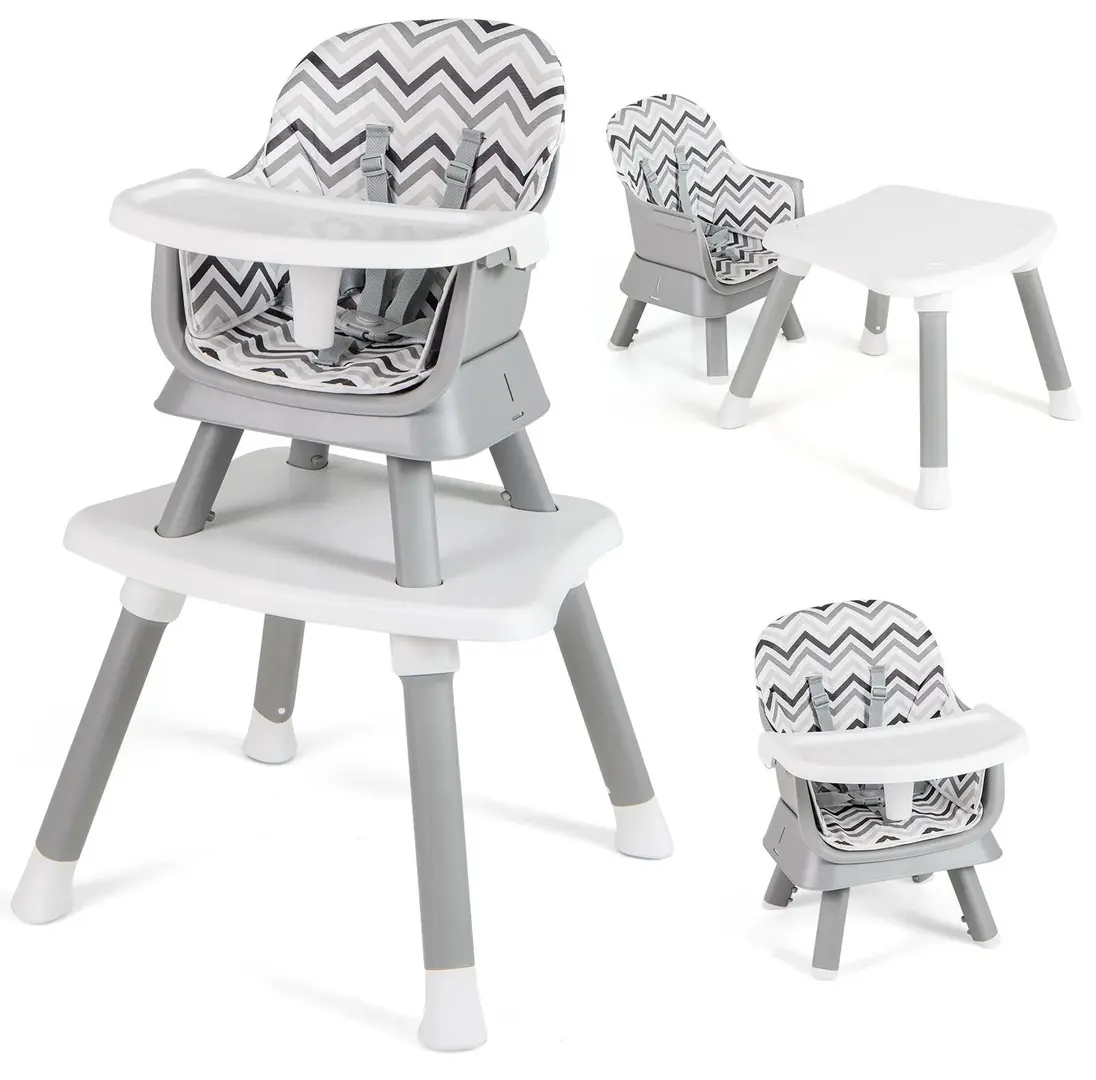 Стульчик для кормления Costway AD10027HS (Grey/White)