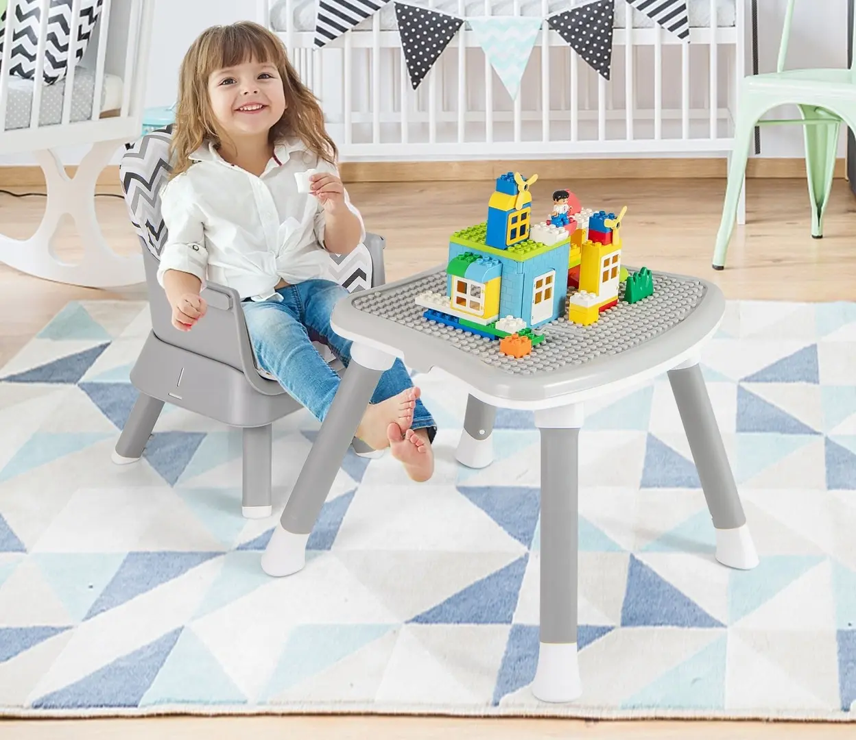 Стульчик для кормления Costway AD10027HS (Grey/White)