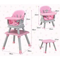 Scaun pentru hranire Costway AD10027PI (Pink/Grey) Thumb