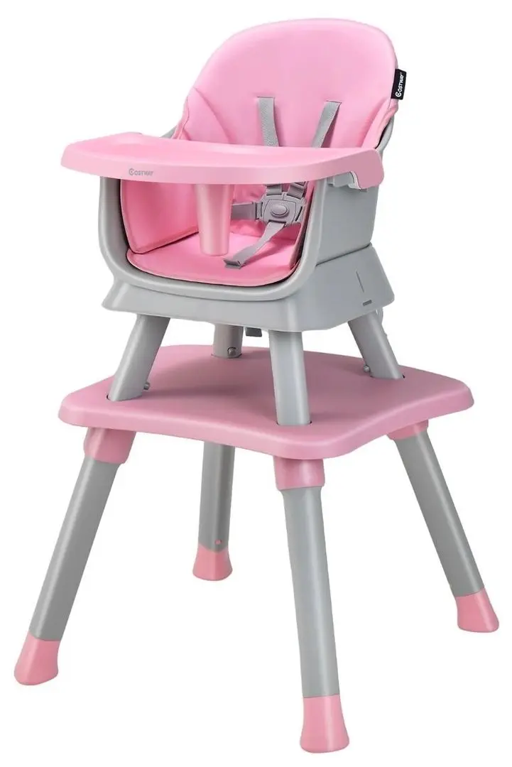 Scaun pentru hranire Costway AD10027PI (Pink/Grey)