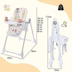 Scaun pentru hranire Costway AD10032BE (White/Beige) Thumb