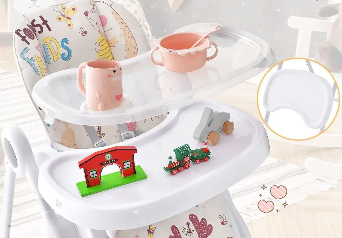 Scaun pentru hranire Costway AD10032BE (White/Beige) - 4