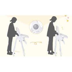 Scaun pentru hranire Costway AD10032BE (White/Beige) Thumb