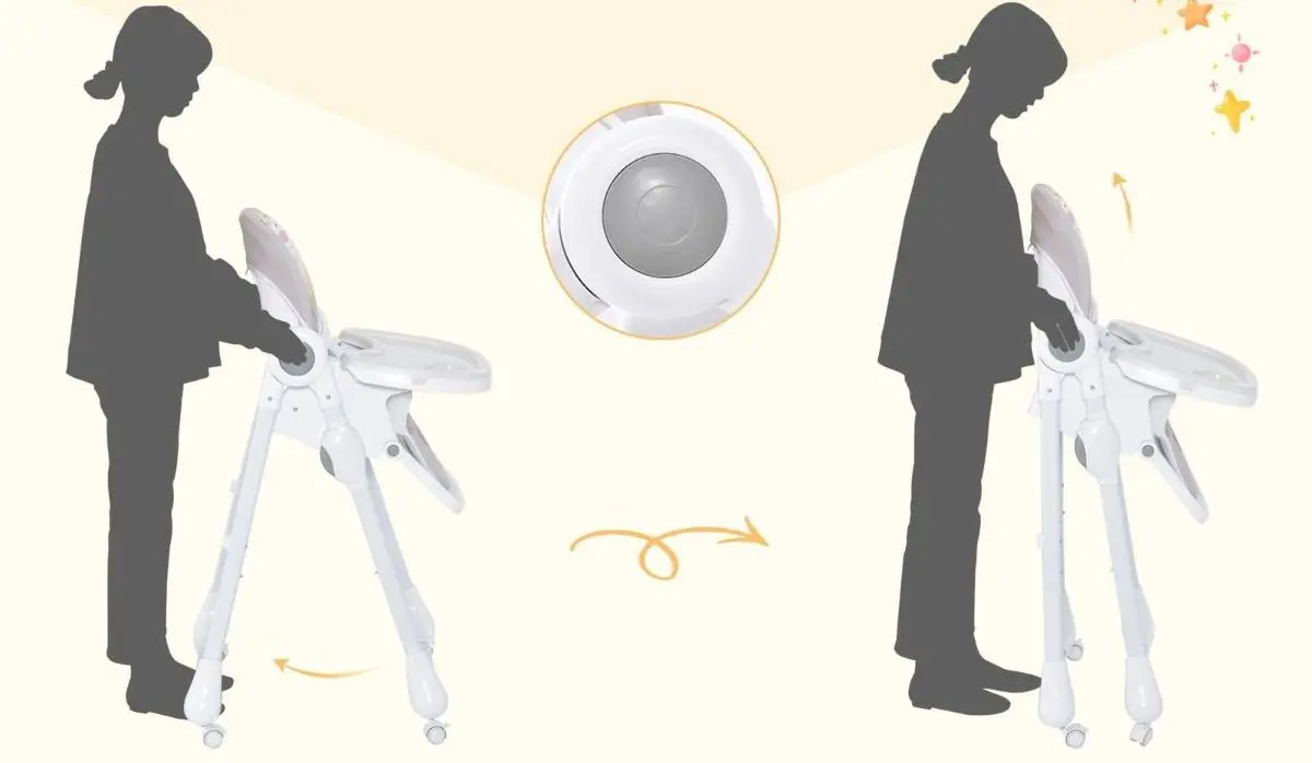 Стульчик для кормления Costway AD10032GR (White/Grey) - 5