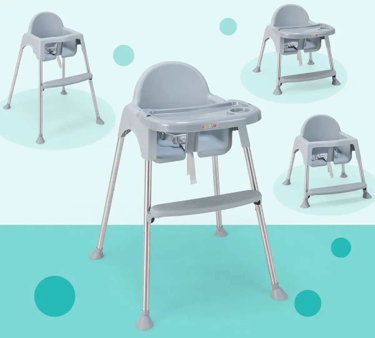 Scaun pentru hranire Costway AD10038GR (Grey)