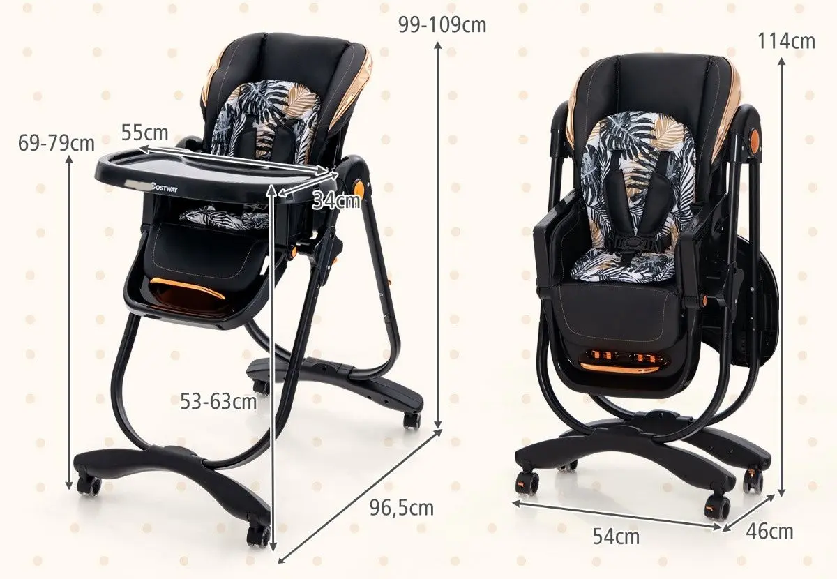 Стульчик для кормления Costway AD10049DK (Black) - 6