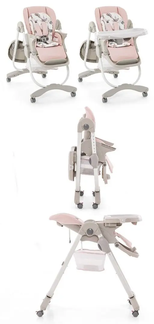 Стульчик для кормления Costway AD10056PI (White/Pink) - 2