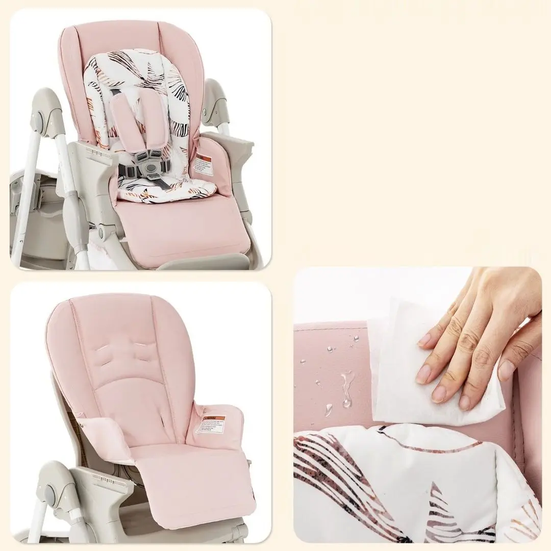 Стульчик для кормления Costway AD10056PI (White/Pink) - 3