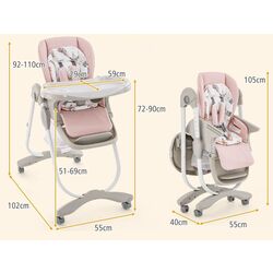 Стульчик для кормления Costway AD10056PI (White/Pink) Thumb