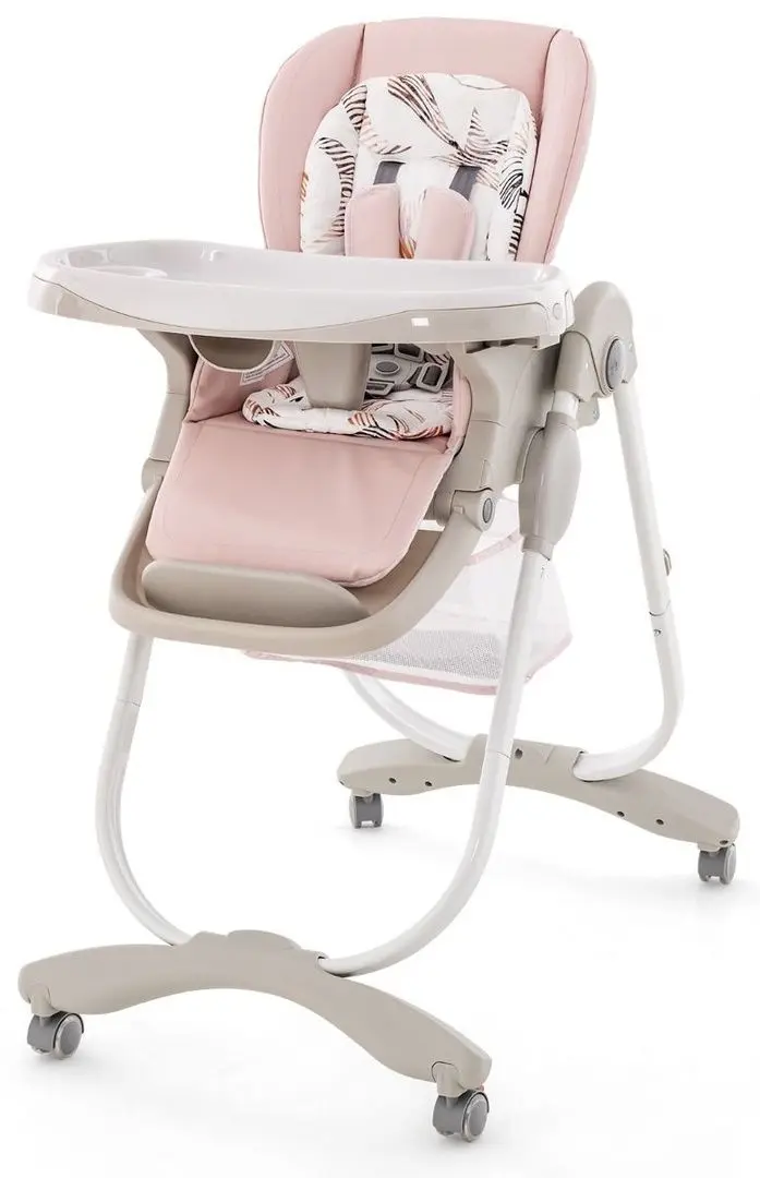 Стульчик для кормления Costway AD10056PI (White/Pink)