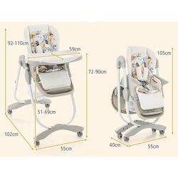 Стульчик для кормления Costway AD10056WH (White) Thumb