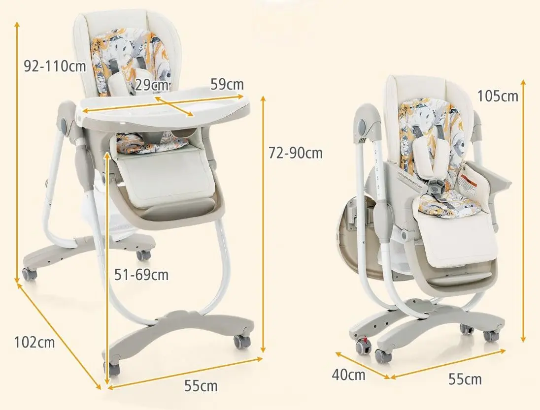 Стульчик для кормления Costway AD10056WH (White)