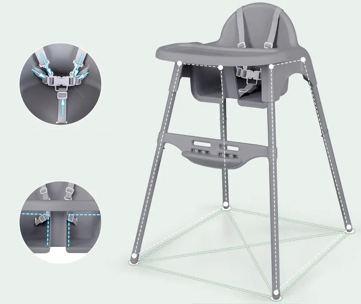 Scaun pentru hranire Costway AD10063DE-GR (Grey)