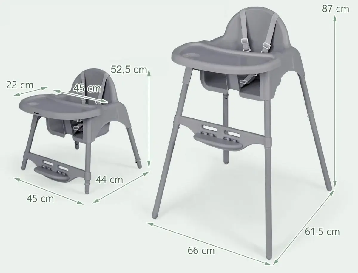 Scaun pentru hranire Costway AD10063DE-GR (Grey)