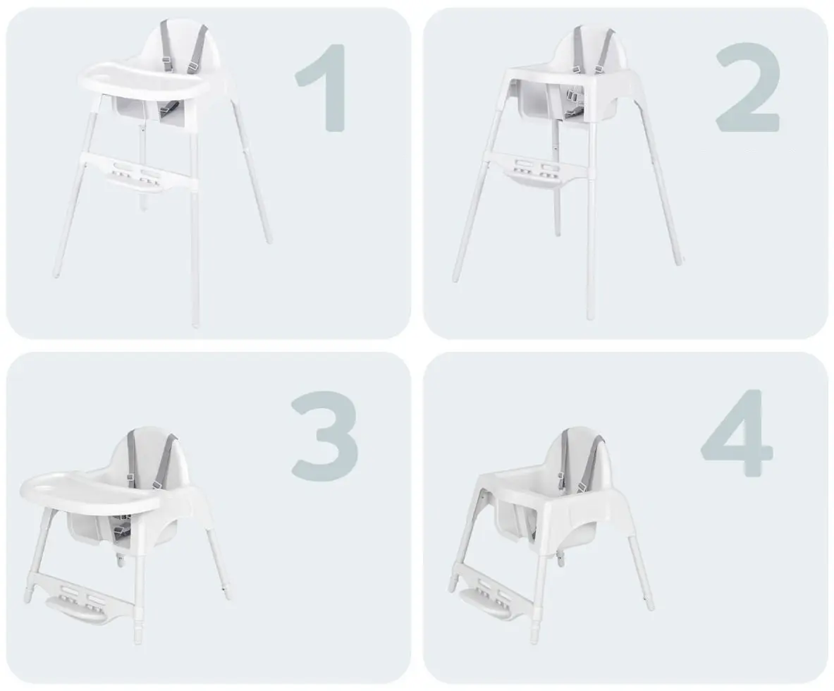 Scaun pentru hranire Costway AD10063DE-WH (White)