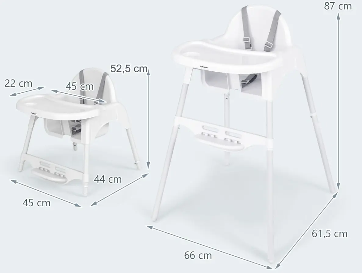 Scaun pentru hranire Costway AD10063DE-WH (White)